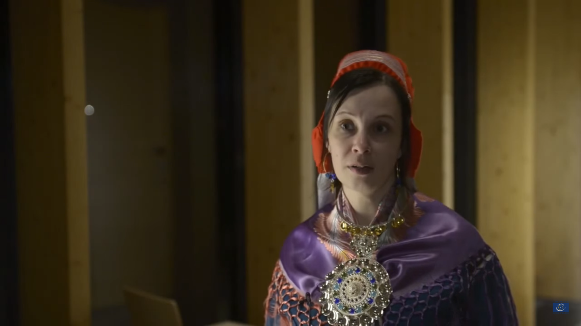 Pirita Näkkäläjärvi 2014 @ Video “Sámi - The People, Their Culture and Languages and the Council of Europe”. Photo Credit: Council of Europe
